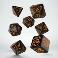 Dadi - 7 dadi poliedrici halloween pumpkin - black/orange