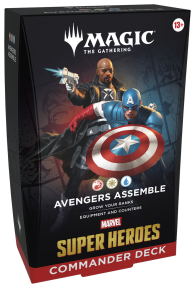 Mazzo commander - marvel super heroes: Avengers uniti - rosso/bianco/blu - english