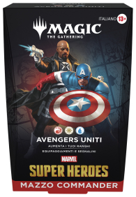 Mazzo commander - marvel super heroes: Avengers uniti - rosso/bianco/blu