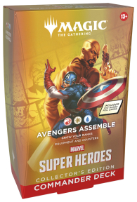 Mazzo commander collector - marvel super heroes: Avengers uniti - rosso/bianco/blu - english