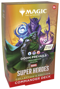 Mazzo commander collector - marvel super heroes: Destino trionfa - blu/nero/rosso - english